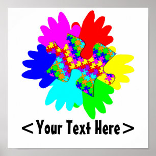 Maßgeschneiderte Hände und Puzzleteile Poster