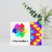 Maßgeschneiderte Hände und Puzzleteile Postkarte (Stehend Vorderseite)