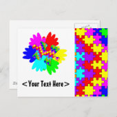 Maßgeschneiderte Hände und Puzzleteile Postkarte (Vorne/Hinten)