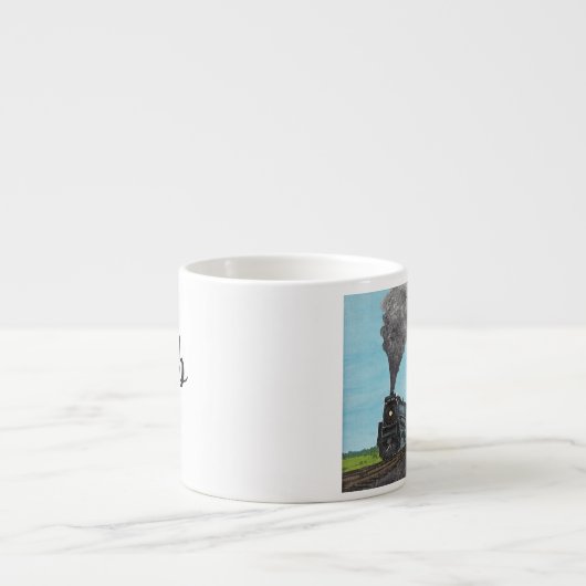 Maßgeschneiderte handgemalte Zugmini Espressotasse (Vorderseite)