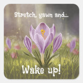 Maßgeschneiderte, handgezeichnete Blume Quadratischer Aufkleber (Vorderseite)