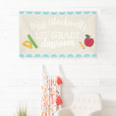 Maßgeschneiderte Handschrift Lehrer Name Klassenzi Banner (Insitu)