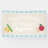 Maßgeschneiderte Handschrift Lehrer Name Klassenzi Banner (Horizontal)