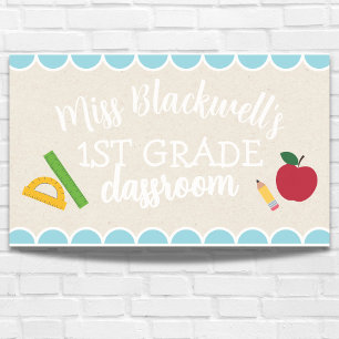 Maßgeschneiderte Handschrift Lehrer Name Klassenzi Banner