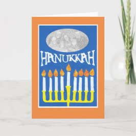 Maßgeschneiderte Hanukka-Fotokarte, Menorah Feiertagskarte