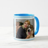 Maßgeschneiderte, hellblau 2-Foto-Collage Tasse (VorderseiteRechts)
