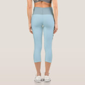 Maßgeschneiderte hellblaue Capri Leggings (Rückseite)