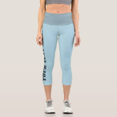 Maßgeschneiderte hellblaue Capri Leggings (Vorderseite)