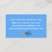 Maßgeschneiderte hellblaue Nähmaschine 2 Visitenkarte (Rückseite)