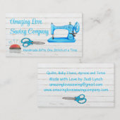 Maßgeschneiderte hellblaue Nähmaschine 3 Visitenkarte (Vorne/Hinten)