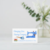 Maßgeschneiderte hellblaue Nähmaschine Visitenkarte (Stehend Vorderseite)