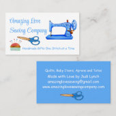 Maßgeschneiderte hellblaue Nähmaschine Visitenkarte (Vorne/Hinten)