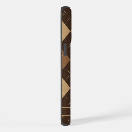 Maßgeschneiderte helldunkelbraune Raute iPhone Hülle (Rechte Seite)