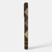 Maßgeschneiderte helldunkelbraune Raute iPhone Hülle (Linke Seite)