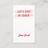 Maßgeschneiderte, helle und fette Visitenkarte (Rückseite)