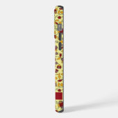 Maßgeschneiderte, hellgelbe, blumenrote graue Blum iPhone Hülle (Linke Seite)