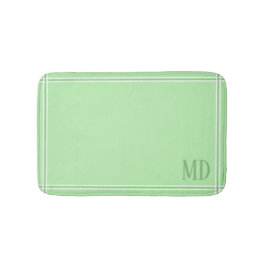 Maßgeschneiderte hellgrüne und weiße Streifen-Init Badematte