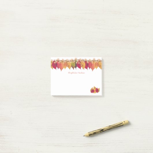 Maßgeschneiderte Herbst Saisonleaf Border Firefref Post-it Klebezettel (Auf Schreibtisch)