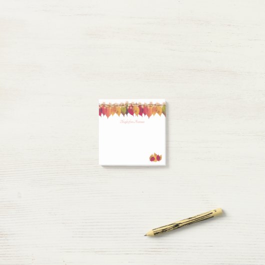 Maßgeschneiderte Herbst Saisonleaf Border Firefref Post-it Klebezettel (Auf Schreibtisch)