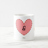 Maßgeschneiderte Herz Bunny Fox Couple Tasse (Mittel)