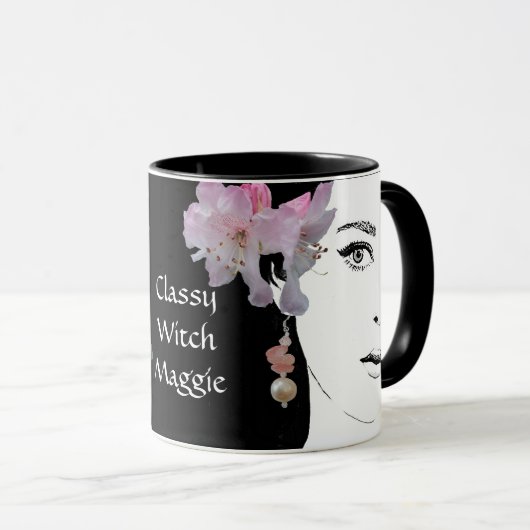 Maßgeschneiderte Hexenmarke Halloween boho Tasse (VorderseiteRechts)