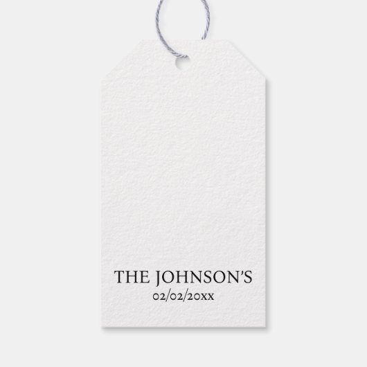 Maßgeschneiderte Hochzeit Geschenkanhänger (Rückseite)