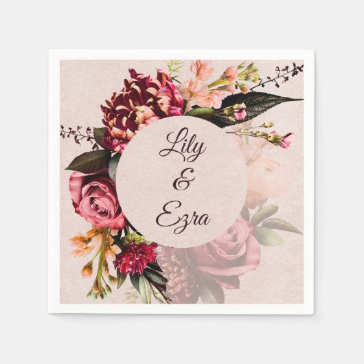 Maßgeschneiderte Hochzeit im Herbst für Burgund un Serviette (Vorderseite)