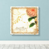 Maßgeschneiderte Hochzeit in Botanischer Kamelie P Leinwanddruck (Insitu (Holzboden))