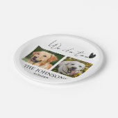 Maßgeschneiderte Hochzeit Pappteller (Schrägansicht)