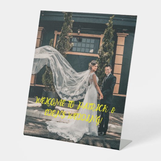 Maßgeschneiderte Hochzeit Sockelschild (Vorderseite)