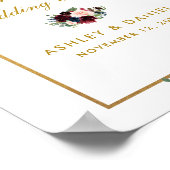 Maßgeschneiderte Hochzeit von Burgundy Blue Gold F Poster (Ecke)
