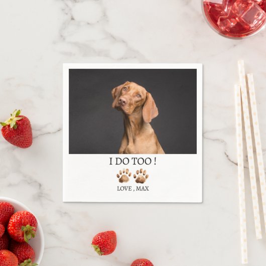 Maßgeschneiderte Hochzeit von Hunden oder Haustier Serviette (Beispiel)