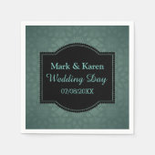 Maßgeschneiderte Hochzeit von Text mit geometrisch Serviette (Vorderseite)