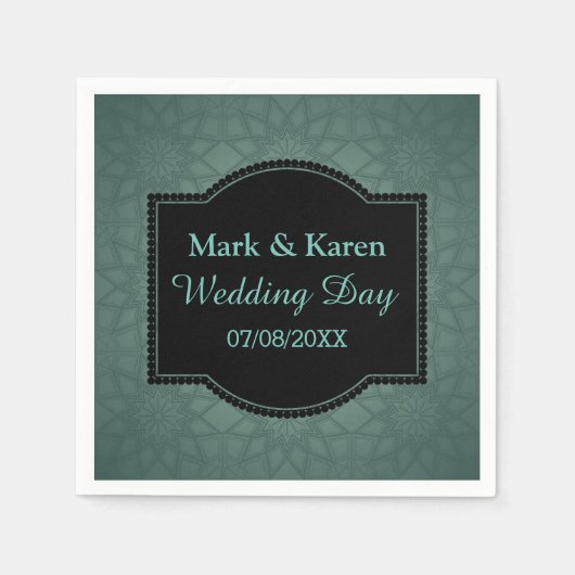 Maßgeschneiderte Hochzeit von Text mit geometrisch Serviette (Vorderseite)