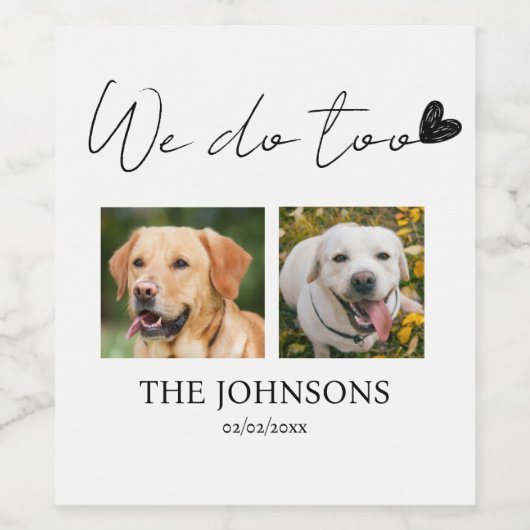 Maßgeschneiderte Hochzeit Weinetikett (Einzelnes Label)