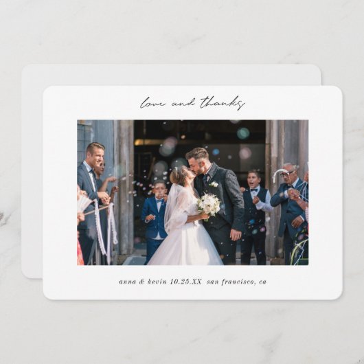 Maßgeschneiderte Hochzeiten an modernen Grenzen - Dankeskarte (Vorne/Hinten)