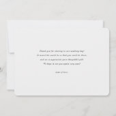 Maßgeschneiderte Hochzeiten an modernen Grenzen - Dankeskarte (Rückseite)