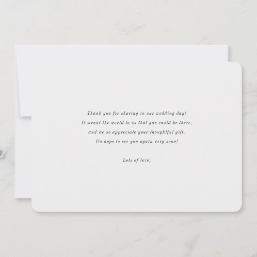 Maßgeschneiderte Hochzeiten an modernen Grenzen - Dankeskarte (Rückseite)