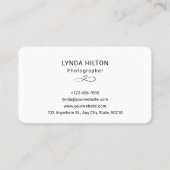 Maßgeschneiderte Hochzeitfotografie weiß Visitenkarte (Rückseite)