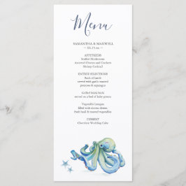 Maßgeschneiderte Hochzeitmenüs für Beach-Hochzeite Menükarte