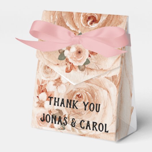 Maßgeschneiderte Hochzeitsblumenfarben Rose Geschenkschachtel (Vorderseite)