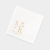 Maßgeschneiderte Hochzeitserie | Initialen, Namen Servietten Mit Folie (Links)