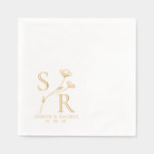 Maßgeschneiderte Hochzeitserie | Initialen, Namen Servietten Mit Folie (Vorderseite)
