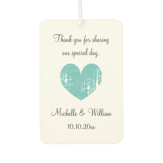 Maßgeschneiderte Hochzeitsgarantie für den Autover Autolufterfrischer (Vorderseite)