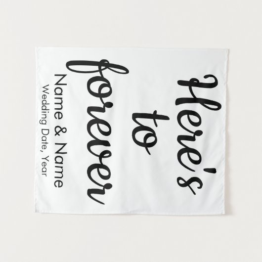 Maßgeschneiderte Hochzeitskulisse Hier ist für imm Wandteppich (Vorderseite (Horizontal))