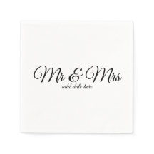 Maßgeschneiderte Hochzeitsnapkins mit Terminen