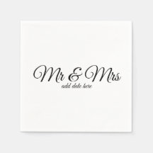 Maßgeschneiderte Hochzeitsnapkins mit Terminen