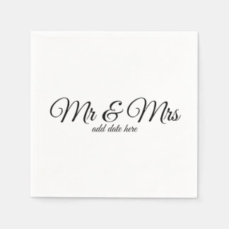 Maßgeschneiderte Hochzeitsnapkins mit Terminen Serviette