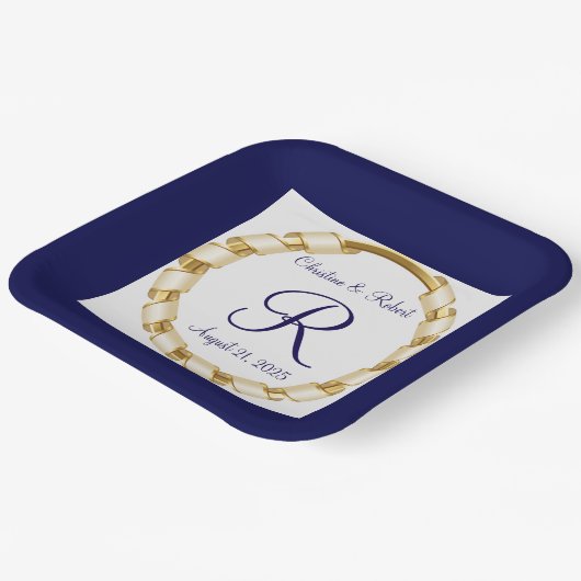 Maßgeschneiderte Hochzeitsplatte oder Jubiläumspap Pappteller (Gewinkelt)
