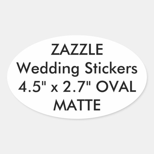 Maßgeschneiderte Hochzeitsticker OVAL MATTE (4 pk. Ovaler Aufkleber (Vorderseite)